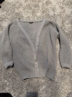 Women's Gray Knit Button-Up Cardigan size medium
